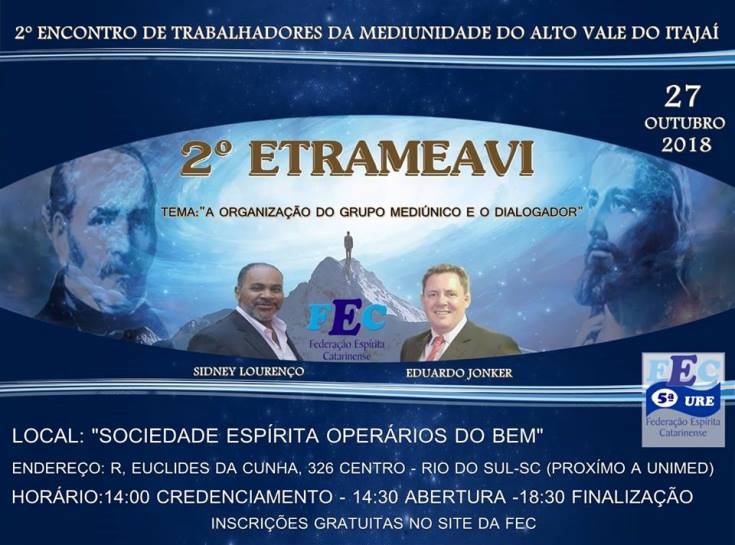 Encontro sobre Mediunidade em Santa Catarina