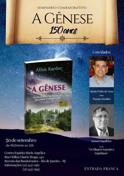 Seminário sobre 'A Gênese' no Rio de Janeiro