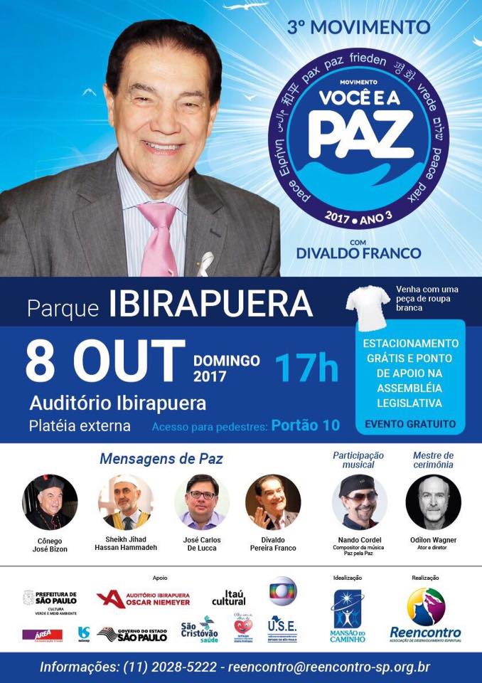 Movimento pela Paz com Divaldo em SP